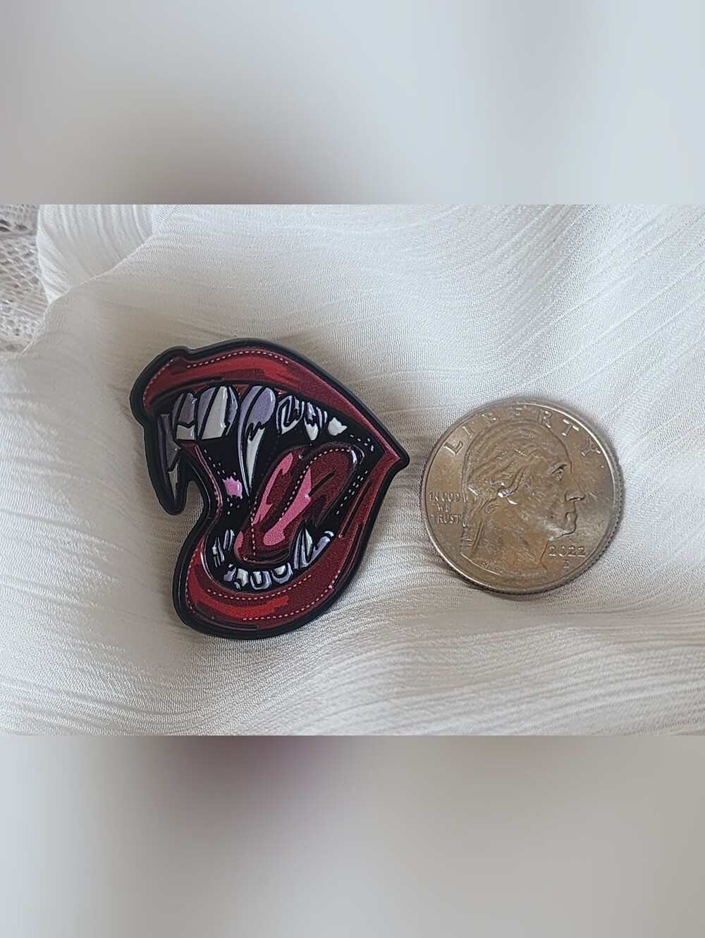 π§ββοΈπ©Έ Vampire Fangs Enamel Pin - Picture 3 of 3